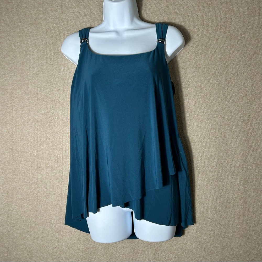 Miraclesuit Dazzle Swim Tankini Womens 14 Green Underwire Wrap Resort Beach